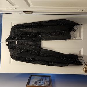Style & Company,  rayon black sequence embellished wrap/scarf